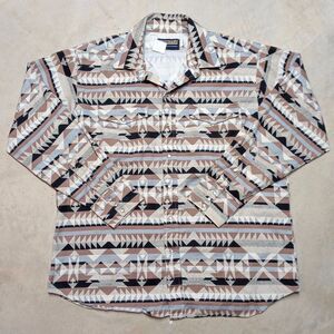Panhandle Slim Shirt Mens XL Made in USA Aztec Southwestern Pearl Snap Rodeo